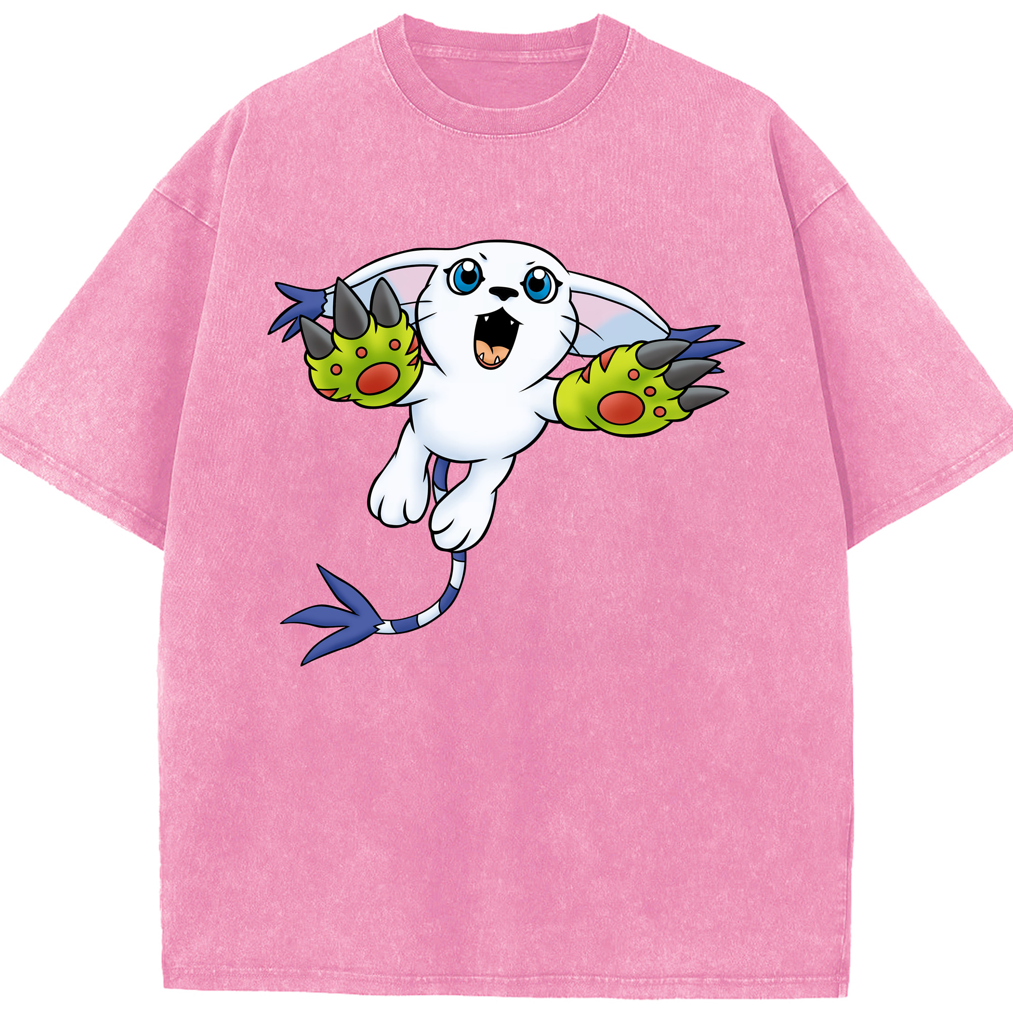 （画像用） Digimon デジタルモンスター/デジモン 綿100% ヴィンテージ風 半袖Tシャツ（フロントプリント）